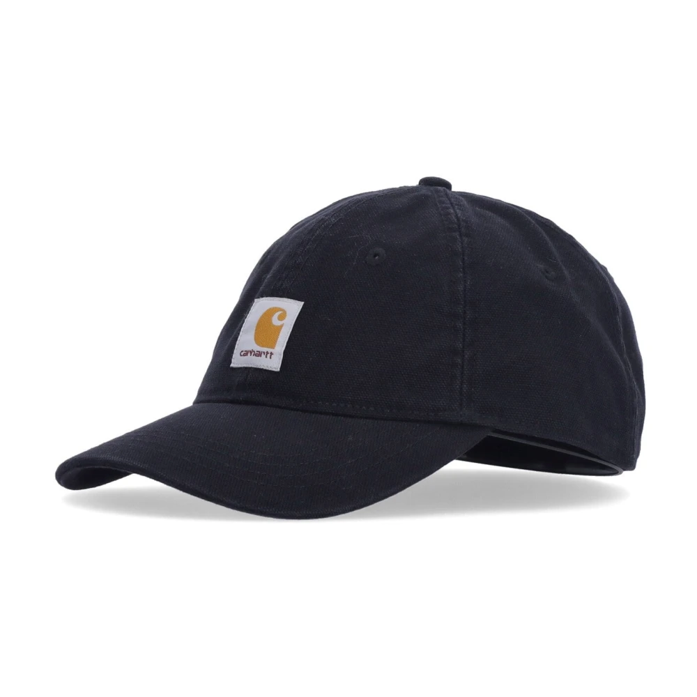 Carhartt WIP Zwarte Gebogen Klep Pet Geborduurd Logo Black Heren