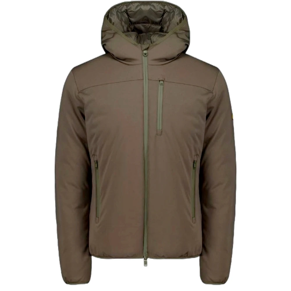 Ciesse Piumini Groene Waterdichte Jas met Rits Capuchon Brown Heren