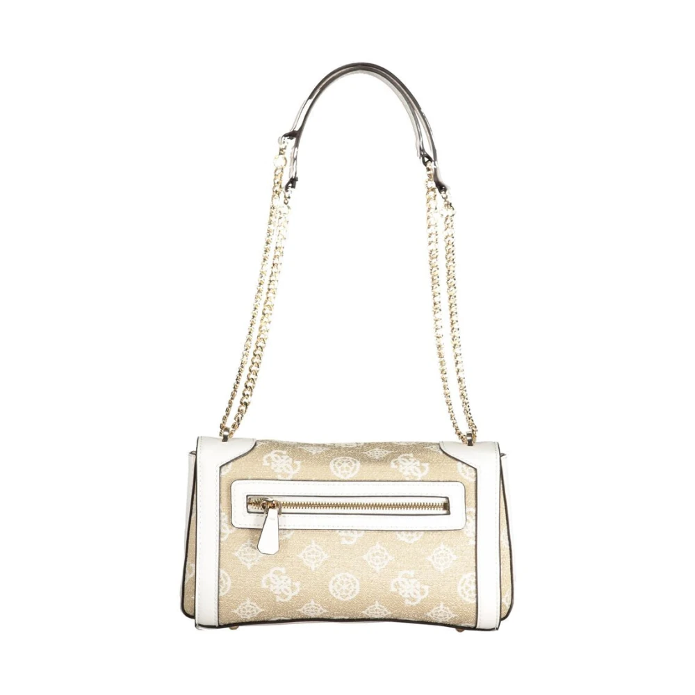 Guess Witte Katoenen Handtas met Schouderkettingen White Dames