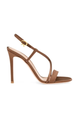 Bruna Läder Stilett Sandaler