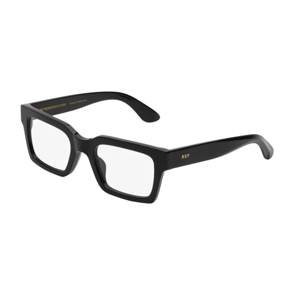 Retrosuperfuture Unisex Black Glasses, 52 Mm, Numero 144 Optical Frame