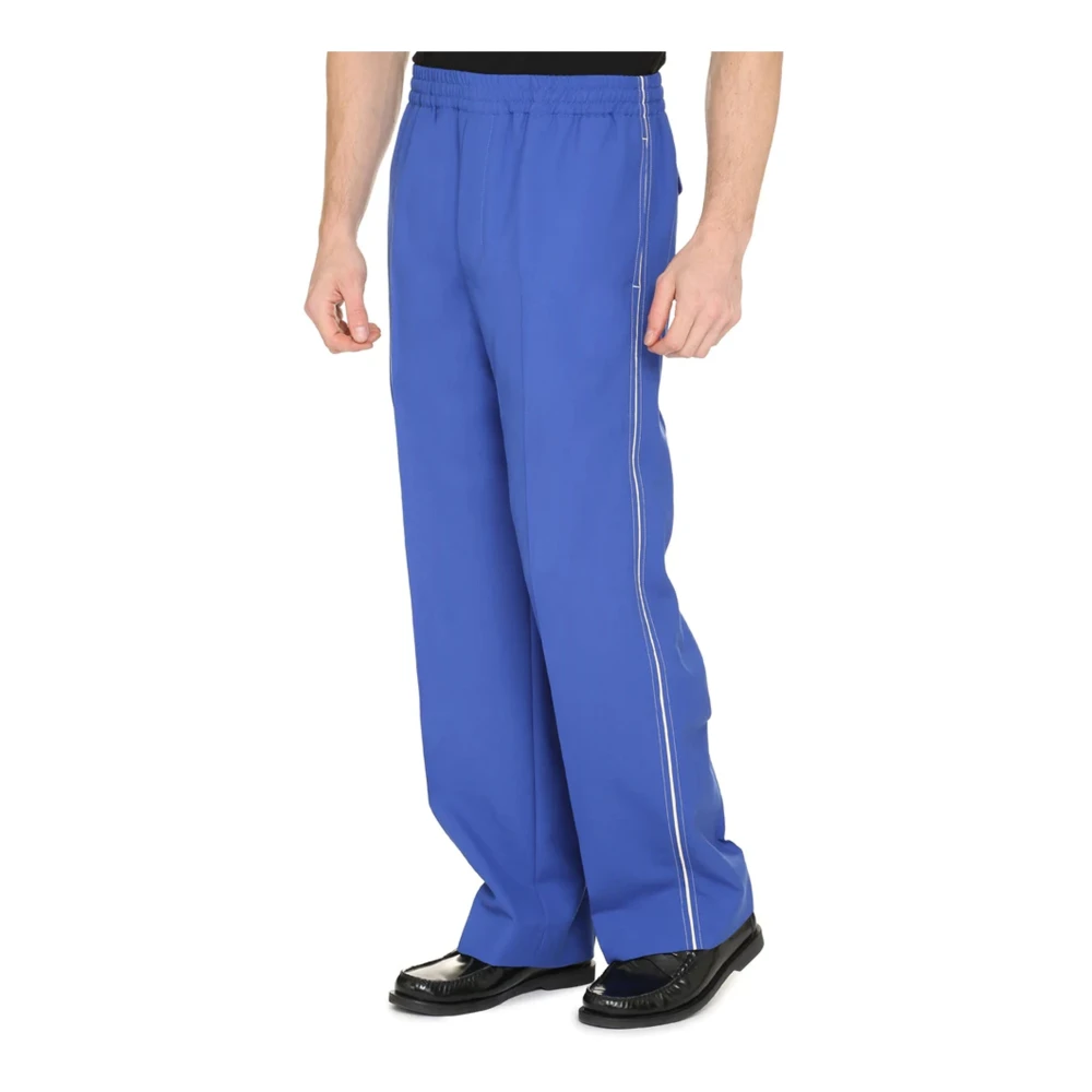 Gucci Wollen broek met logo detail achteraan Blue Heren