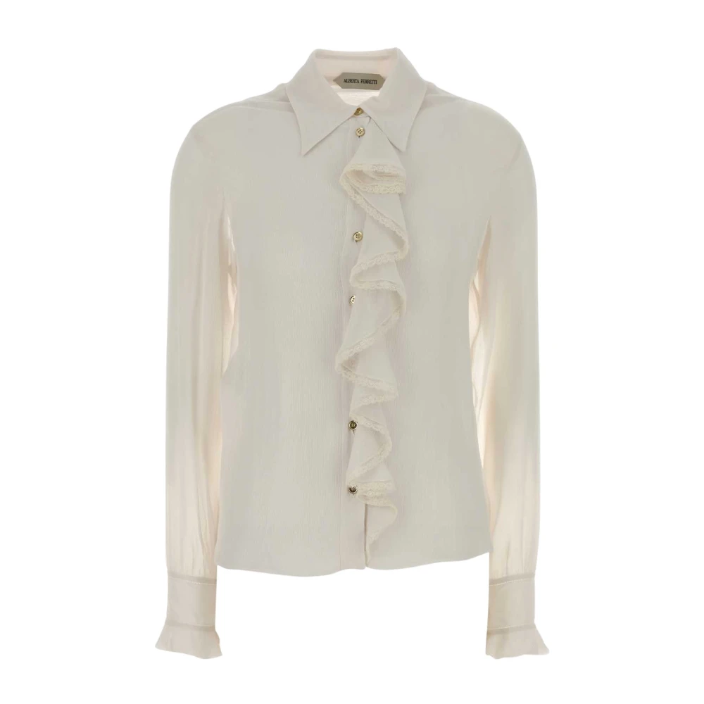 Alberta Ferretti Women's White Crepe Shirt - Shirts - S - Blouses & Shirts