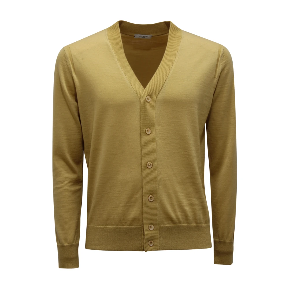 Paolo Pecora Men's Yellow Wool Cardigan Jumper In - Cardigans - S - Knitwear