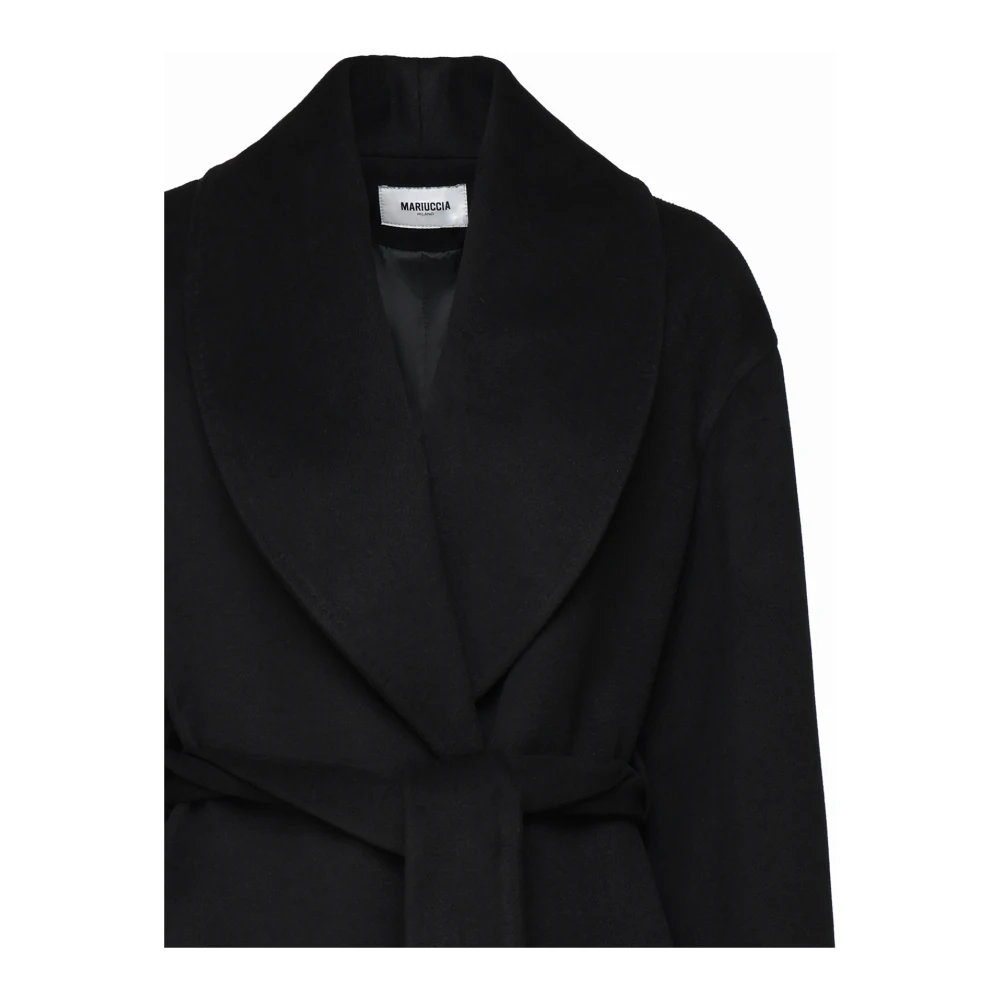 Mariuccia Milano Zwarte Jas Gewaad Stijl Black Dames