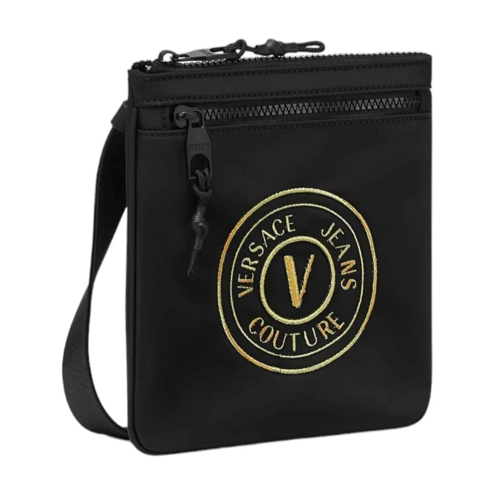 Versace Jeans Couture Stijlvolle Leren Tas Black Dames