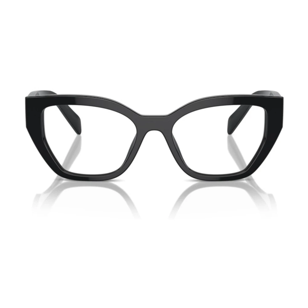 Prada Met de Handgemaakte Cat-Eye Brilmontuur met Metalen Logo's Black Dames