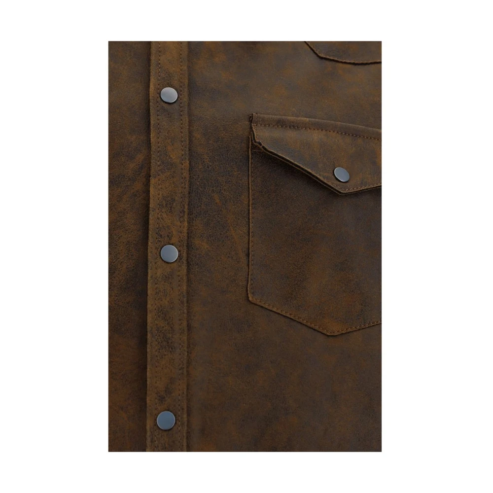 Salvatore Santoro Suède jas met knoopsluiting Brown Heren