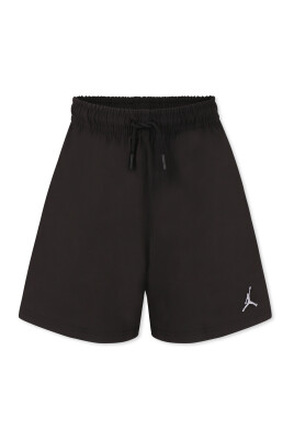 black-sporty-elastic-waist-shorts