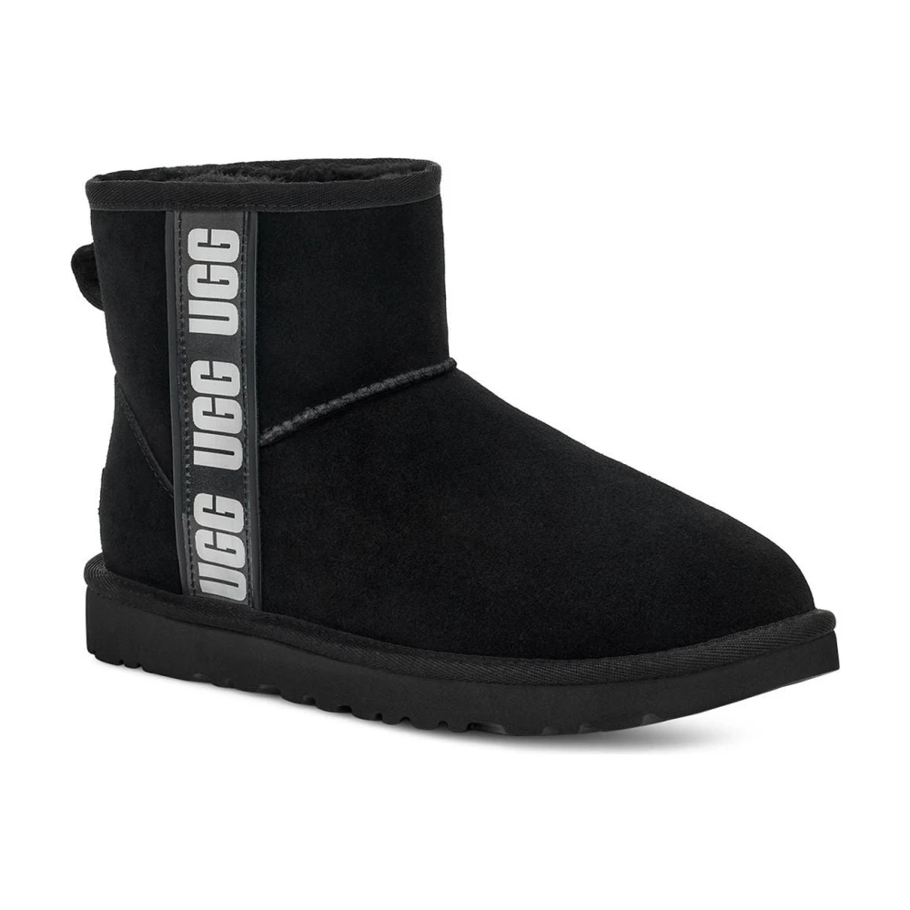 Ugg Klassieke Mini Side Logo Enkellaarzen Black Dames