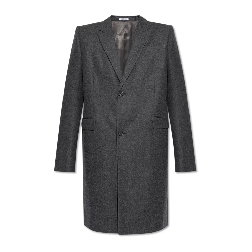 Alexander mcqueen Wollen jas met uitsnijding Gray Heren