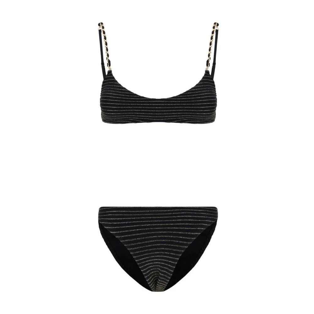 Zimmermann Multicolor Bandeau Badpak met Verstelbare Bandjes Black Dames