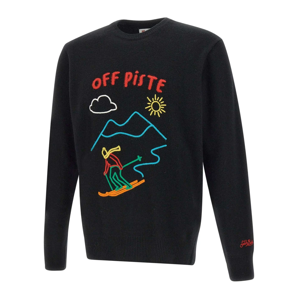 MC2 Saint Barth Zwarte Wol Kasjmier Trui Off Piste Black Heren