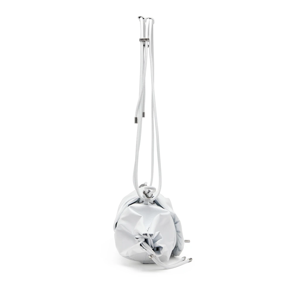 Diesel Leren schoudertas met D metalen detail White Dames