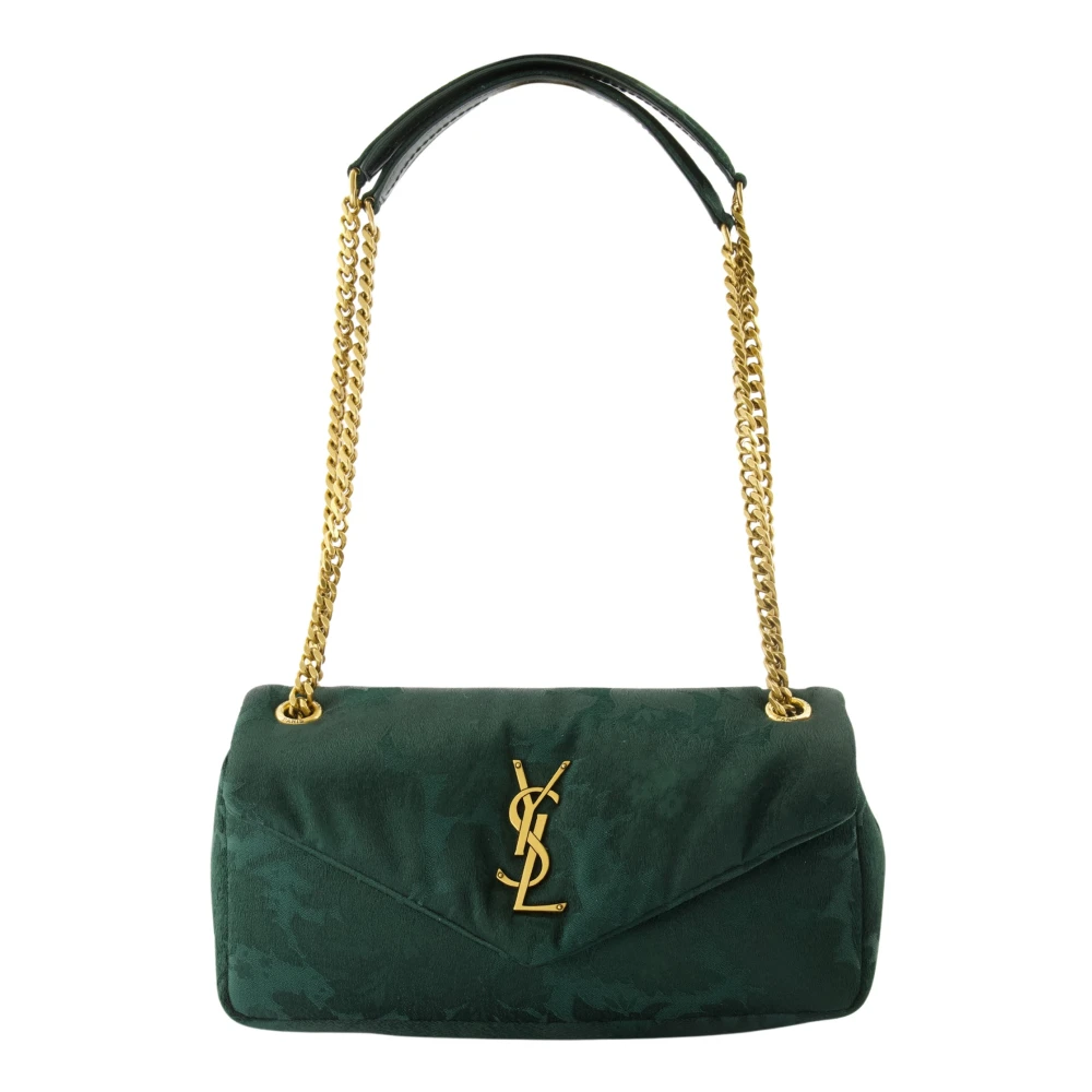 Saint Laurent Green Baroque Floral Jacquard Small Bag - Female - Shoulder Bags - One Size - Bags