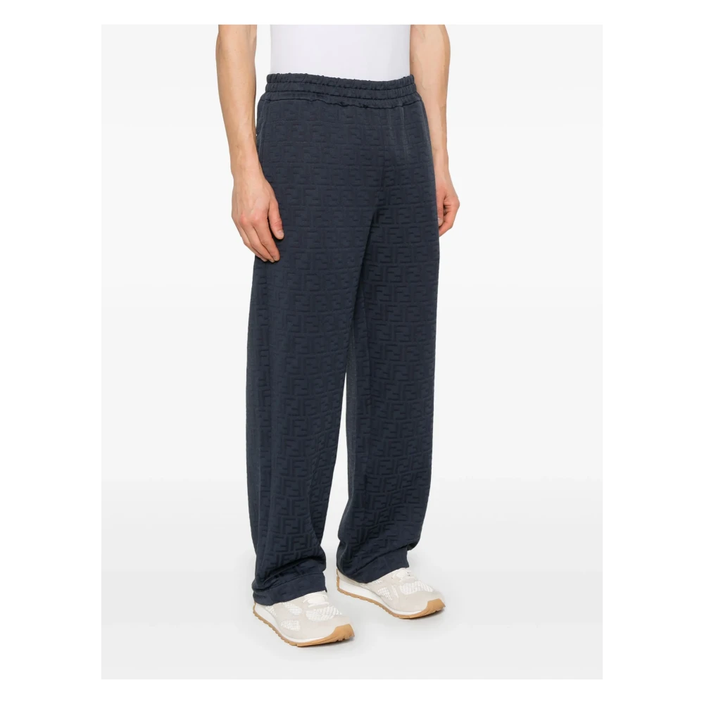 Fendi Blauwe Elastische Taillebroek Gemaakt in Italië Blue Heren