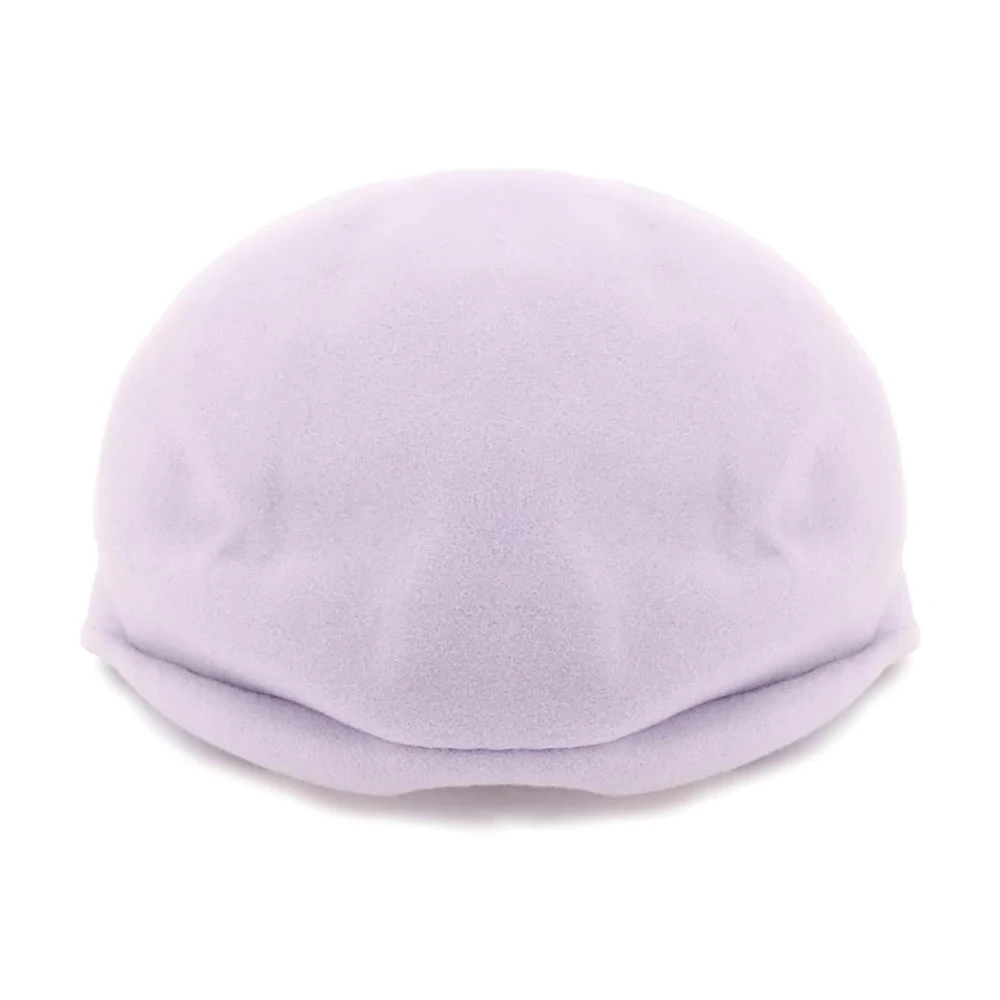 Comme des Garçons Ull Flat Cap med Logo Print Purple, Herr