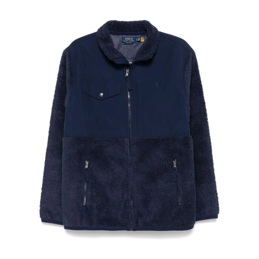 Polo Ralph Lauren Midnight Blue Fleece Sweater met Rits Blue Heren