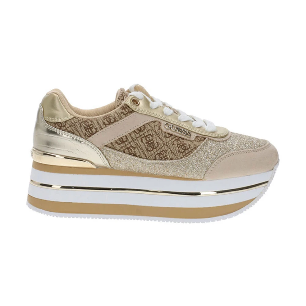 Guess Snygga Sneakers för Män och Kvinnor Beige, Dam