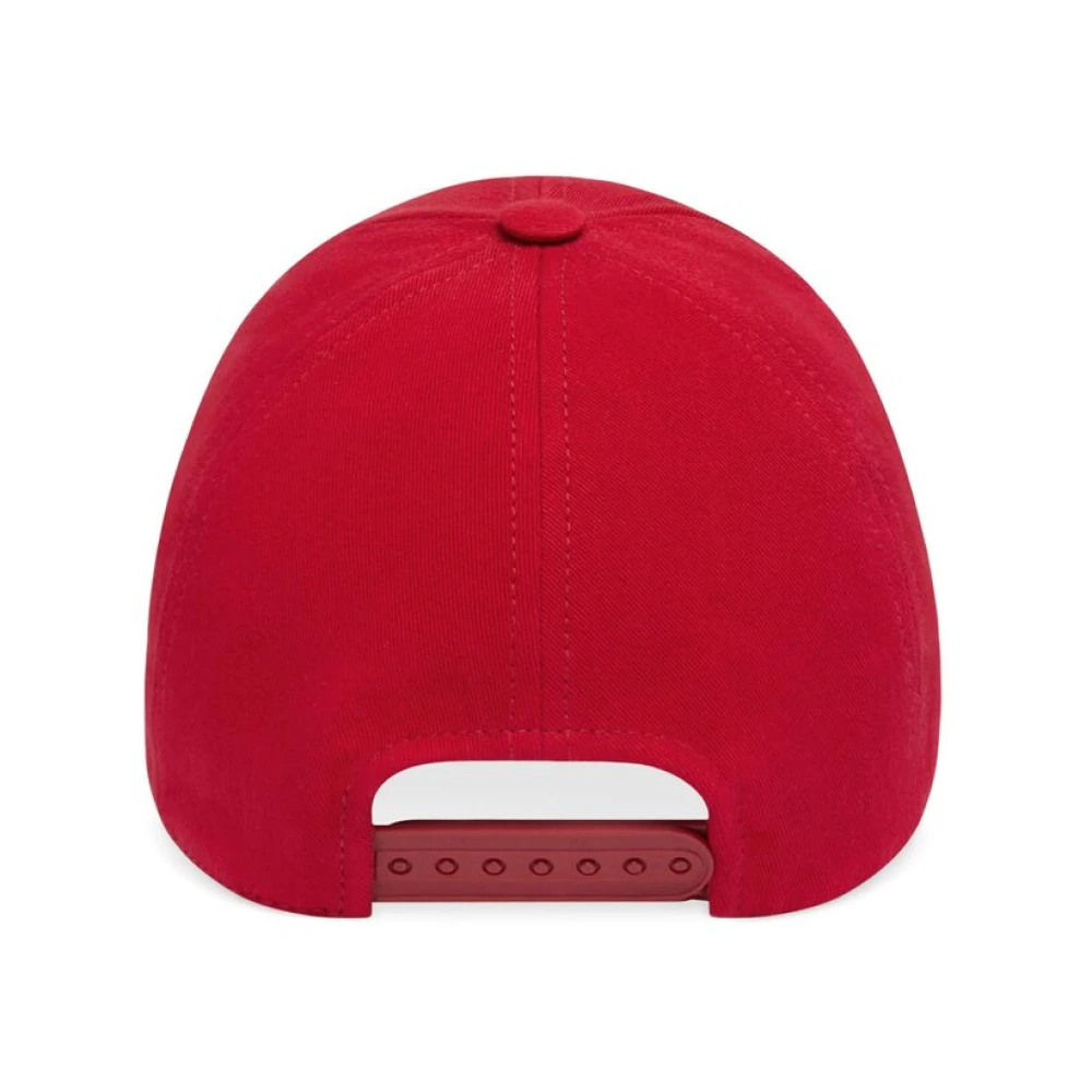 Courrèges Rode Verstelbare Band Gebogen Klep Pet Red Dames