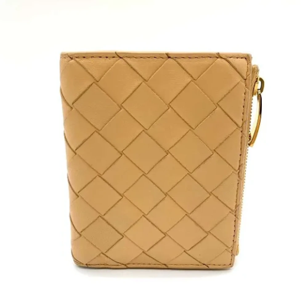 Bottega Veneta Vintage Pre-owned Leather wallets Beige Dames