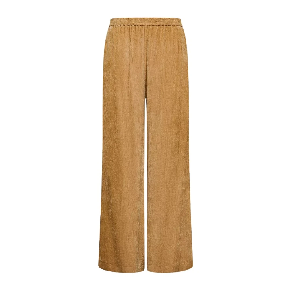 Forte Forte Women's Brown Wide Trousers, M, Needlecord Velvet Palazzo Trousers