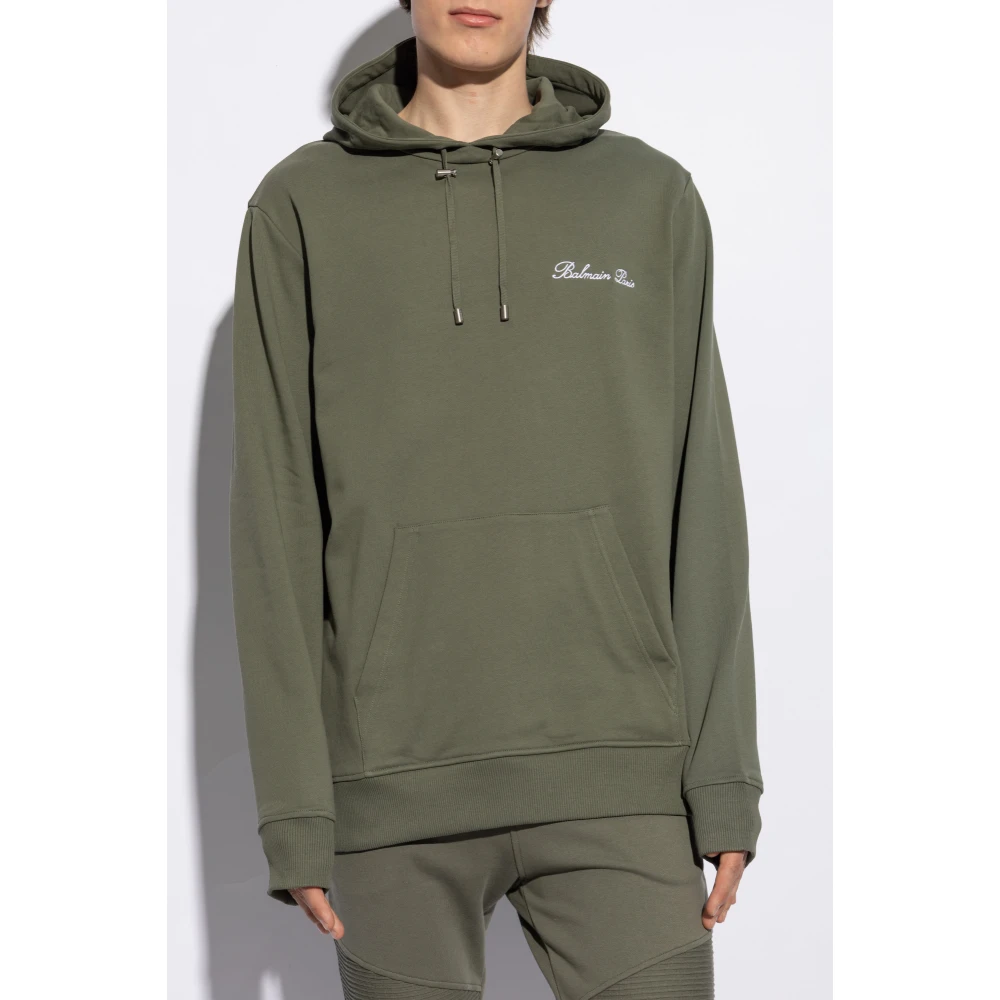 Balmain Sweatshirt met logo Green Heren