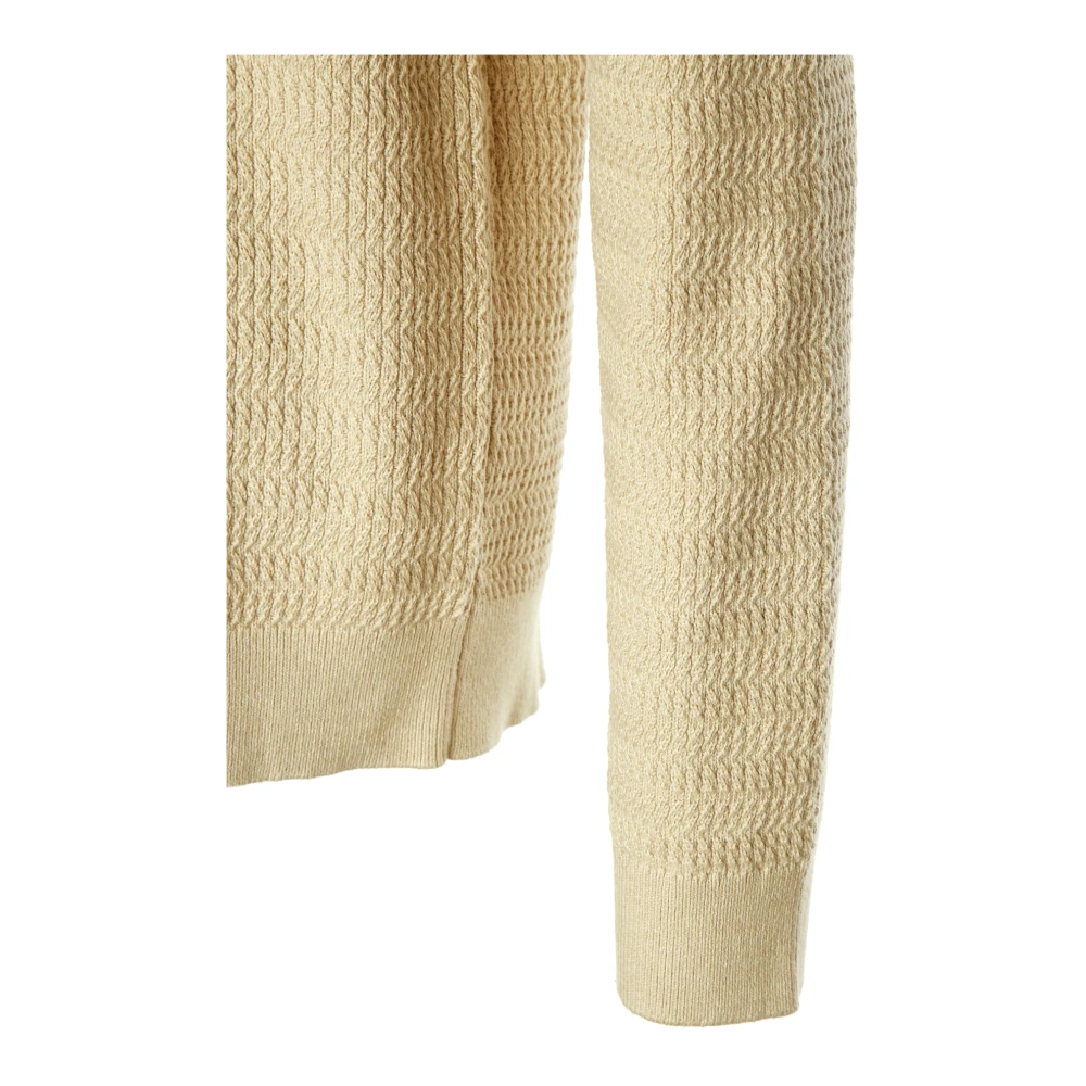 Wax London Kent Kraag Gebreide Vest met Golfpatroon Beige Heren