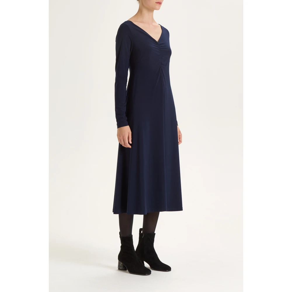 Maliparmi Feminine Midi Jersey Jurk Blue Dames