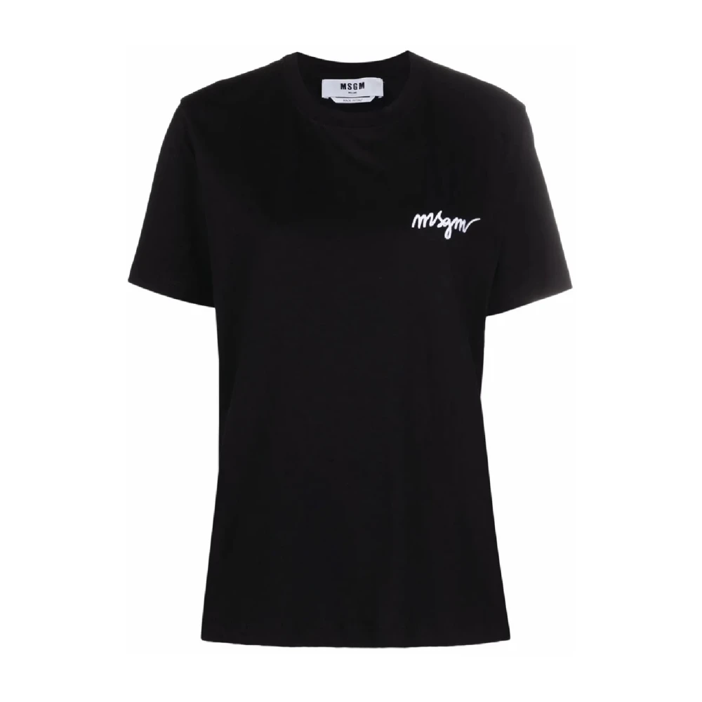 Msgm Women's Black T-Shirt For - T-Shirts - Xs - Tops
