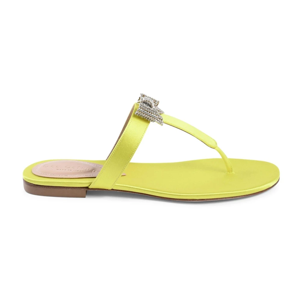 Dee Ocleppo Swarovski Bow Satin Sandaler Yellow, Dam