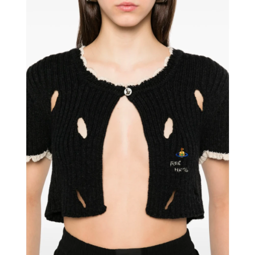 Vivienne Westwood Houtskool Slash Vest Black Dames