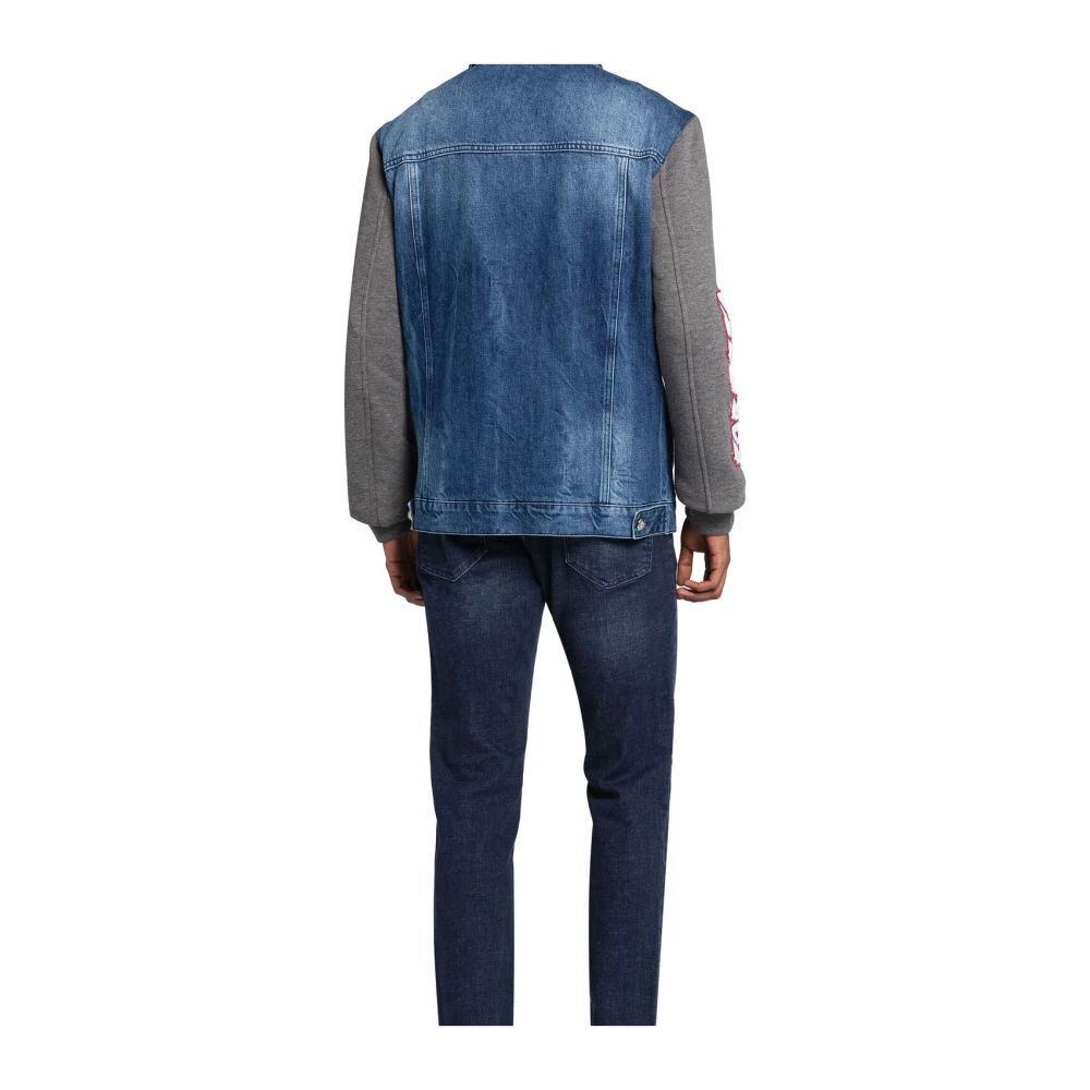 Roberto Cavalli Slim-Leg Jeans met Gewassen Finish Blue Heren