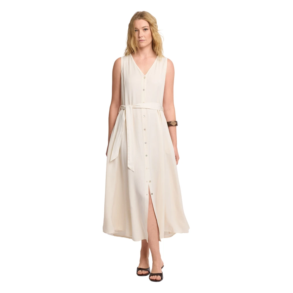 Kocca White Viscose Button Dress - Female - Midi Dresses - M - Dresses