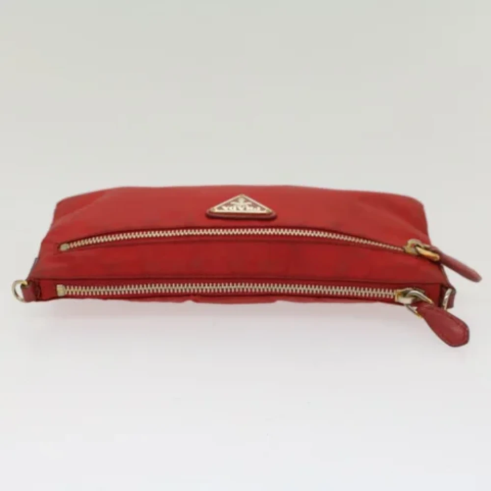 Prada Vintage Pre-owned Nylon pouches Red Dames