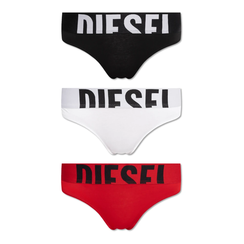 Diesel Driepak slips met logo Multicolor Dames