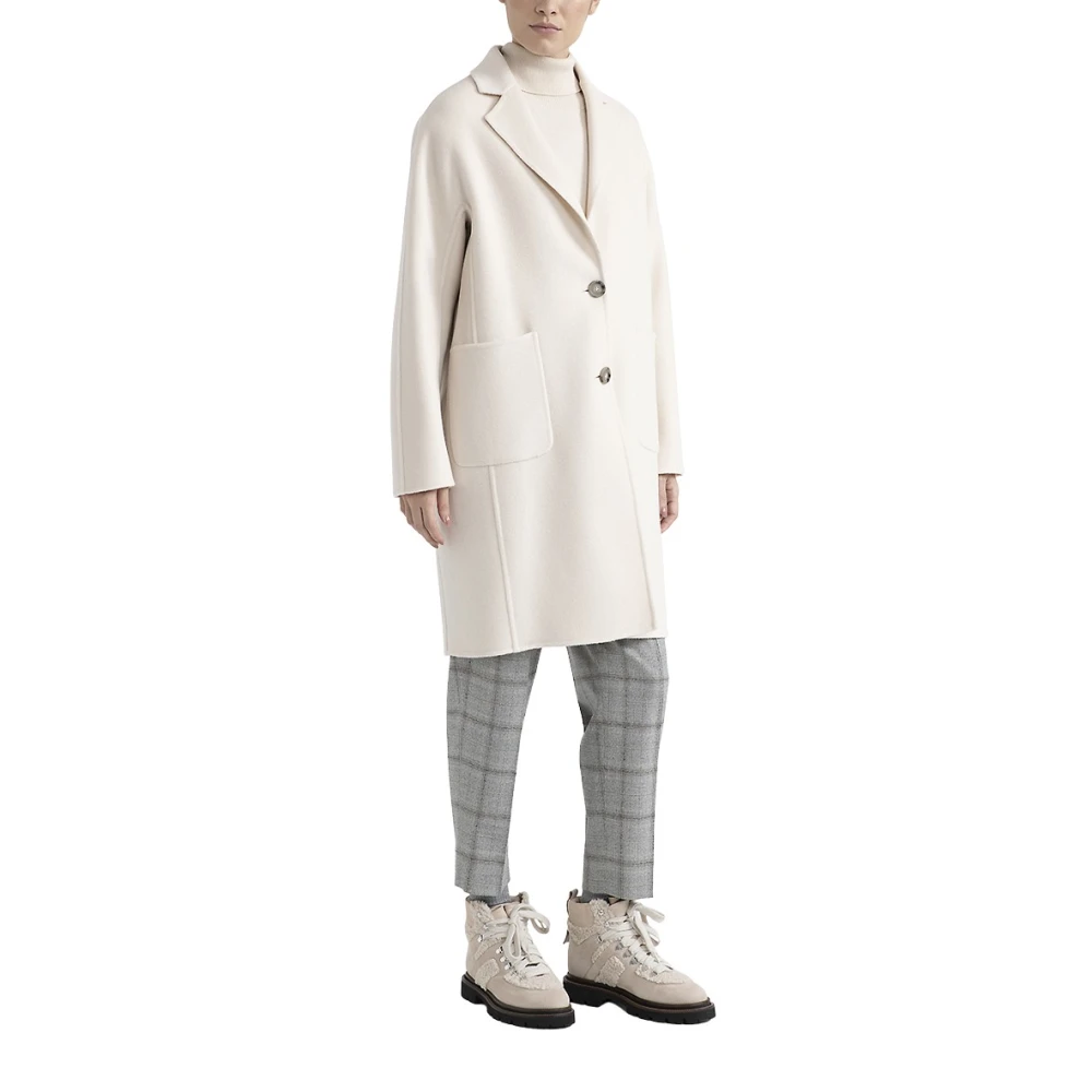 PESERICO Nieuwe wol en kasjmier jas Beige Dames
