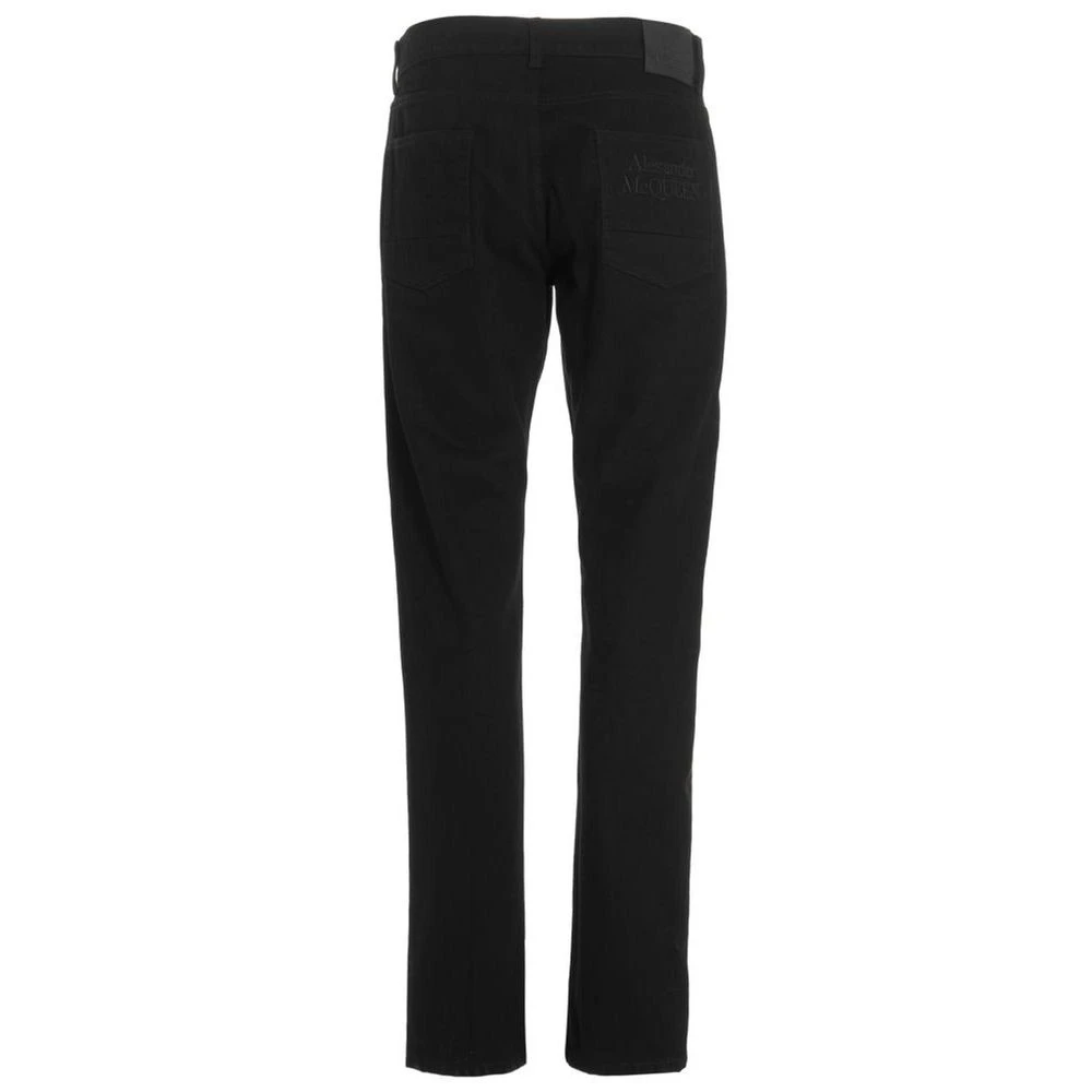 alexander mcqueen Zwarte Jeans met Logoborduursel Black Heren