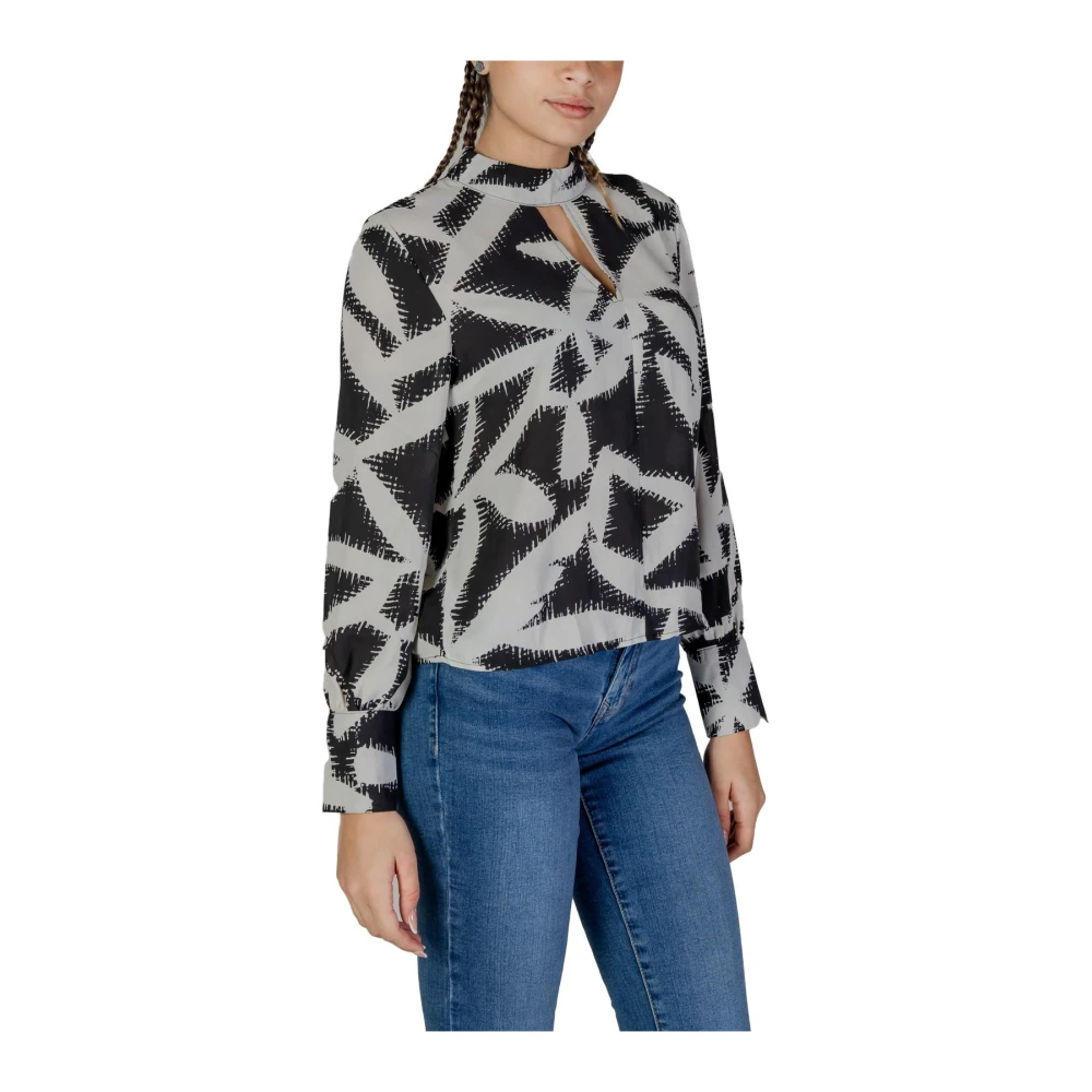 Jacqueline de Yong Oranje V-hals Blouse Lange Mouw Multicolor Dames