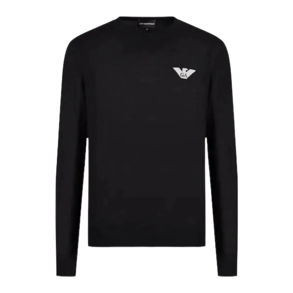 Emporio Armani Men's Blue Knitted Jumper 6L1mxg1mjvz0920 - Round-Neck Knitwear - Xs - Knitwear
