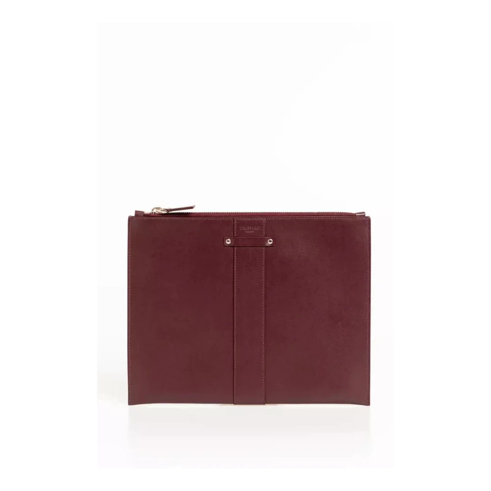 Trussardi Logo Prydd Läder Plånbok Brown, Herr