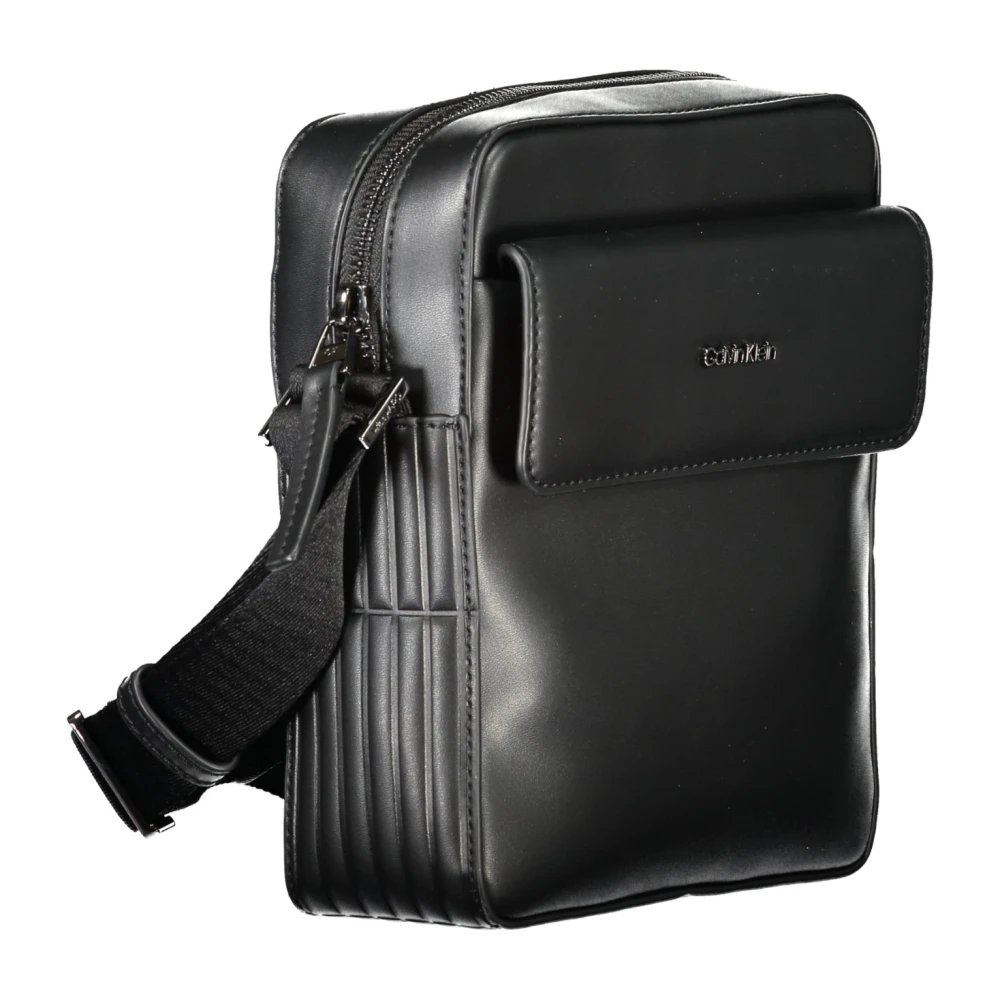 Calvin Klein Zwarte Heren Schoudertas Contrast Details Black Heren