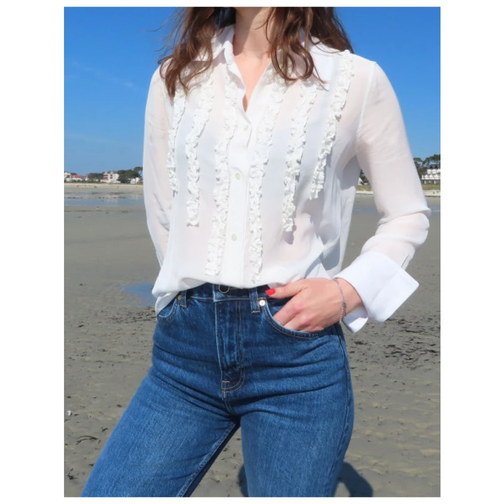 Mason's Nicole Gerimpelde Viscose Blouse White Dames