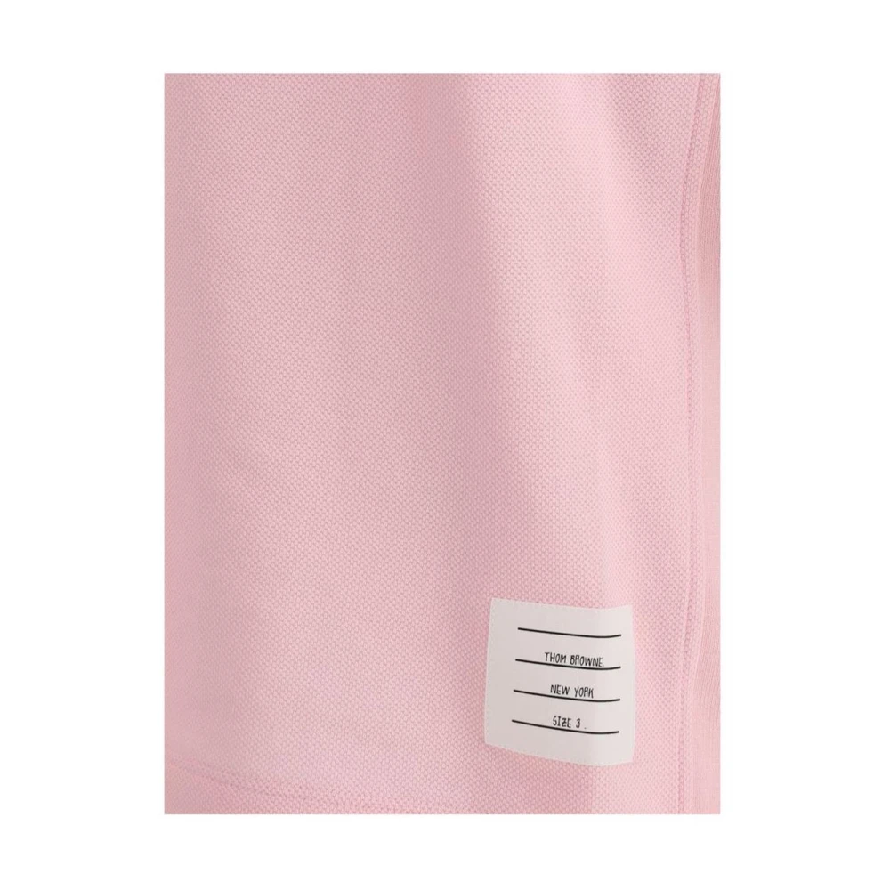 Thom Browne Klassieke Polo Sweater Korte Mouwen Pink Heren