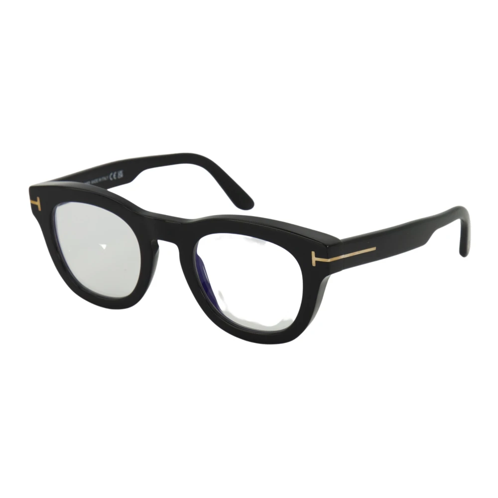 Tom Ford Stoere Ronde Optische Bril in Zwart Black Unisex