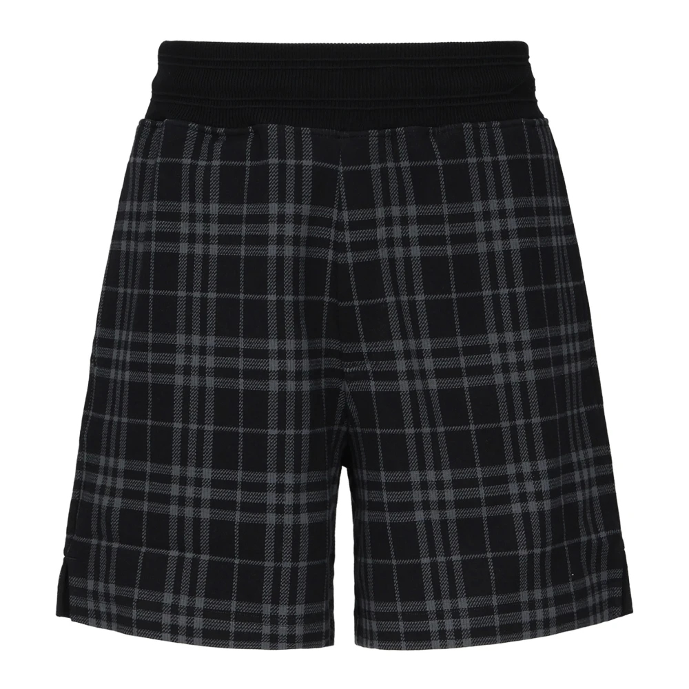 Burberry Blauwe Katoenen Elastische Taille Shorts Blue Heren