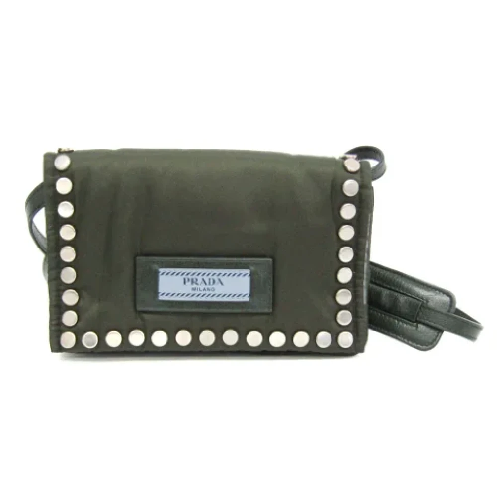 Prada Vintage Pre-owned Leather shoulder-bags Green Dames