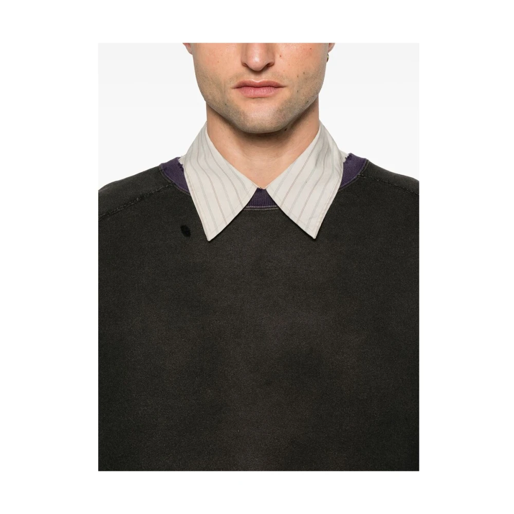Needles Kleur-Blok Crew Neck Sweater Black Heren