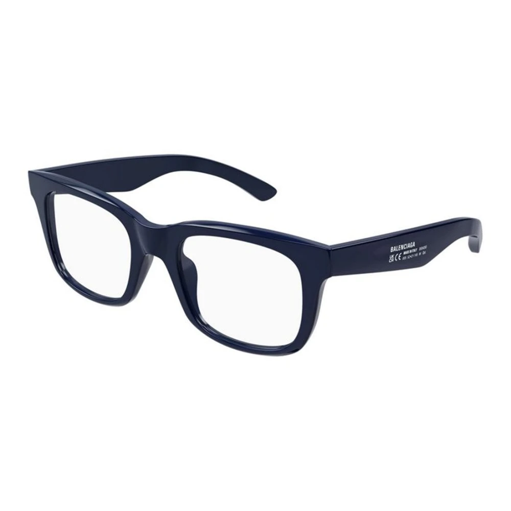 Balenciaga Men's Blue Glasses, 52 Mm, Squared Eyeglasses