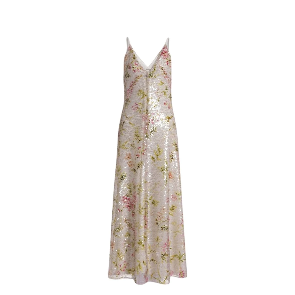 Alberta Ferretti Women's Multicolor Evening Dress With Floral Sequins - Gowns - Xl - Dresses